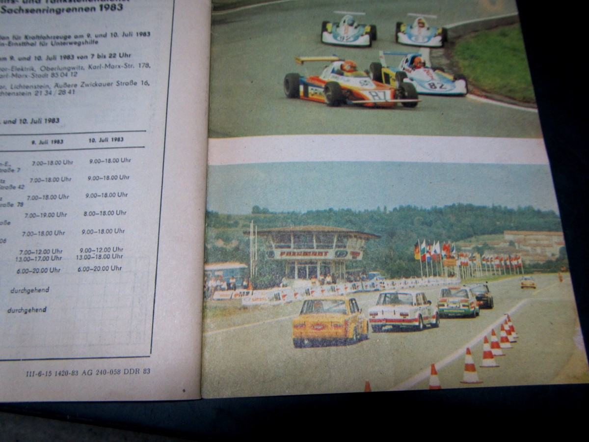 Programme Officiel Grand Prix De L'ADMV 1984 – Sachsenring – Pokal Der Freundschaft