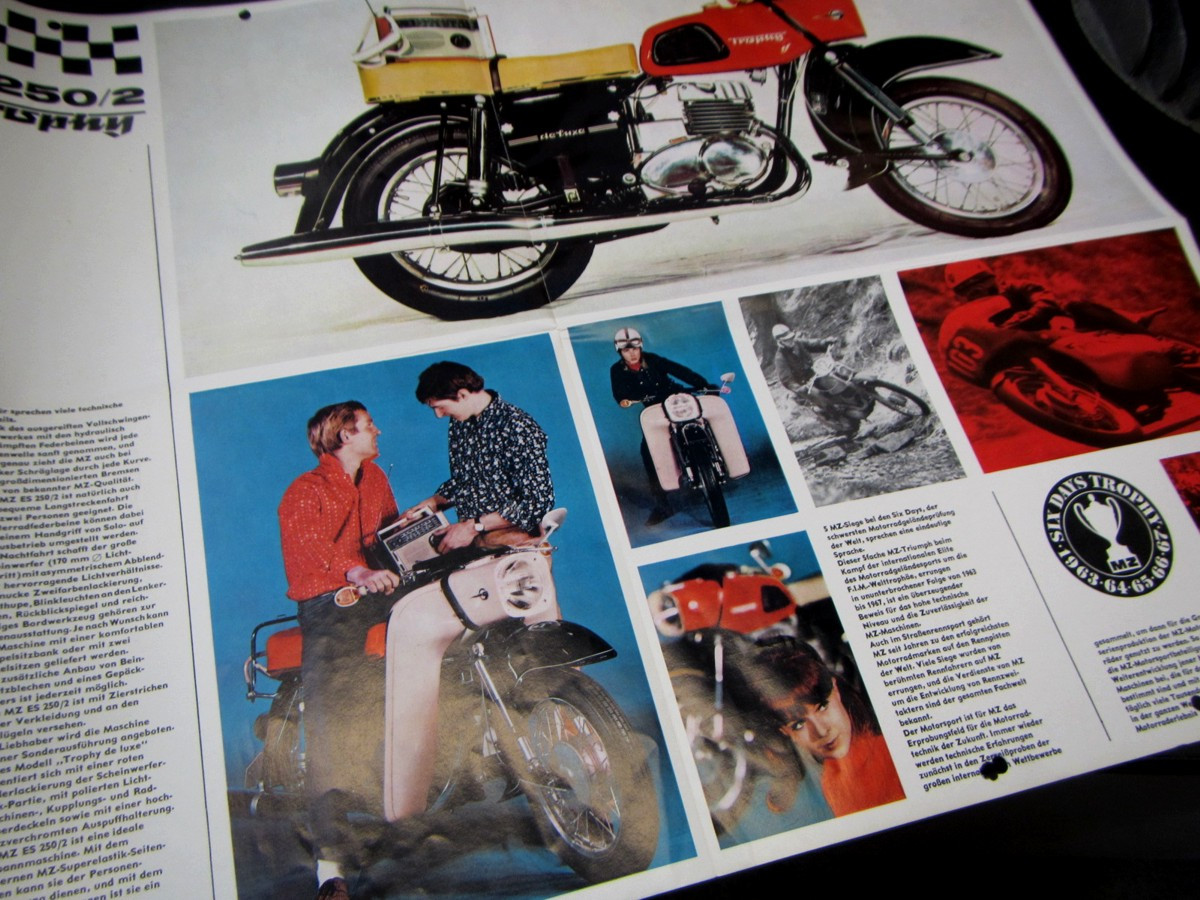 Prospekt Mz Es 250 2 Trophy 1968 58x41 Cm 8278 Sixpoints