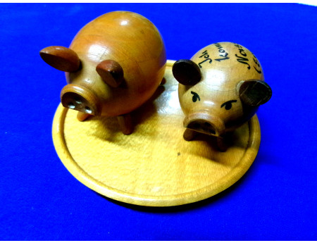 Salz und Pfeffer Schwein Holz Handarbeit Erzgebirge (29076)