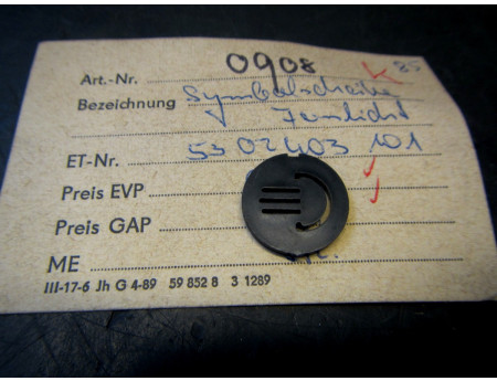 Symbolscheibe Licht Fernlicht Wartburg 353 Multicar Neu (12069)