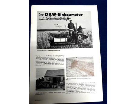 Prospekt DKW Einbaumotor 4 Seiten 30er Jahre (28870)