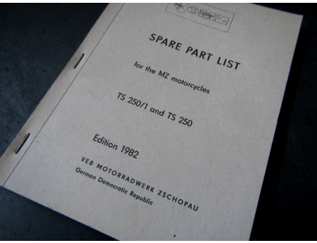 Spare Part List MZ Motocycles TS 250/1 and 250 english (8205)