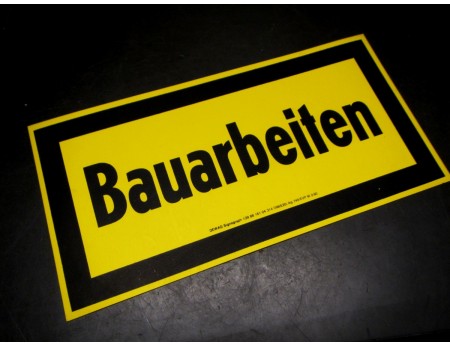 Bauarbeiten Schild DDR DEWAG 42 x 21 cm (8250)