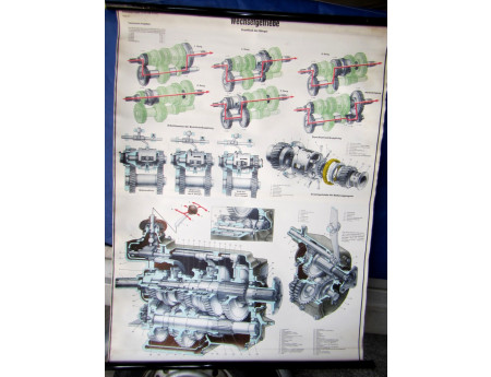 Lehrtafel Wechselgetriebe Ural 375 Schaltgetriebe (8651)