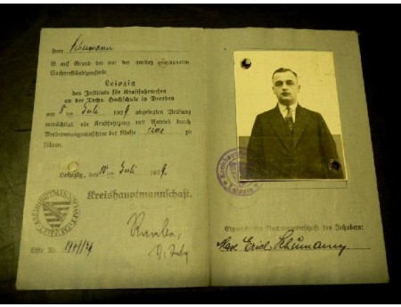 Führerschein Schumann Kreishauptmannschaft Leipzig (C560)