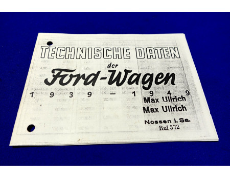 Technische Daten der Ford-Wagen 1939 bis 1949 (29110)