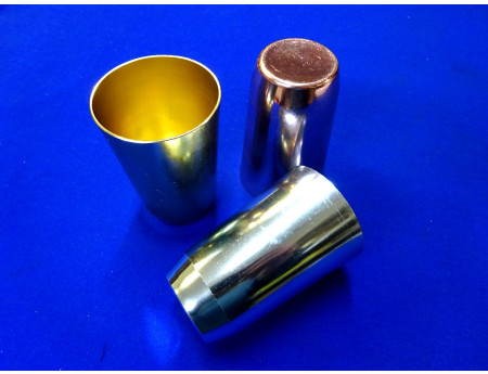 Trinkbecher Aluminium farb. eloxiert 3 Stk. DDR Camping (26519)