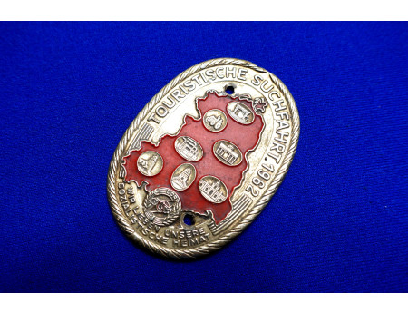 Plakette Tourist. Suchfahrt 1962 DDR 75 x 55 mm (29356)