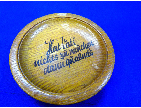 Holz Aschenbecher Wandteller 105 mm Kunsthandwerk (24633)