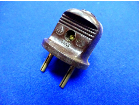 Bakelit Stecker 10855 braun DDR Kein Schuko (26878)
