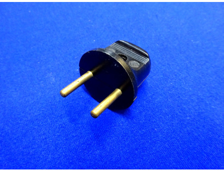 Bakelit Stecker Schwarz DDR IKA Kein Schuko (26879)