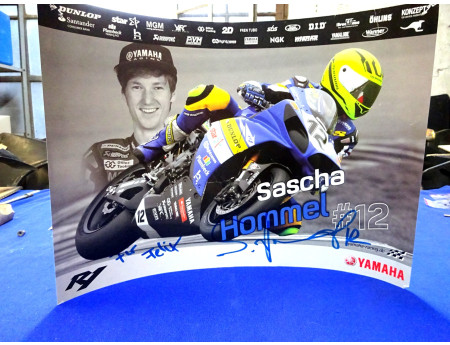 Sascha Hommel 12 Yamaha Poster signiert Sachsenring