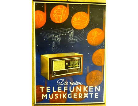 Die neuen Telefunken Musikgeräte 1937 Plakat (27074)
