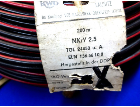 Netzleitung KFZ Kabel schwarz/rot 2,5 mm² IFA DDR (27239)
