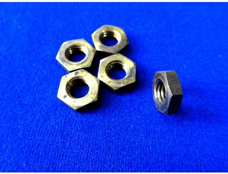 Sechskantmutter Messing M8 x 1,25 mm 1/2 Dicke 5 Stück (25522)