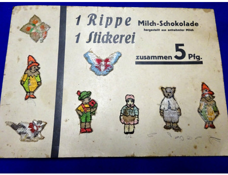 Schokoladen Werbung 1936 Reklame mit Stickerei (27634)