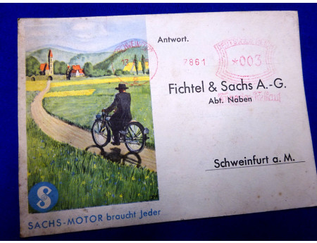 Postkarte Fichtel & Sachs 1936 Antwortkarte (27655)
