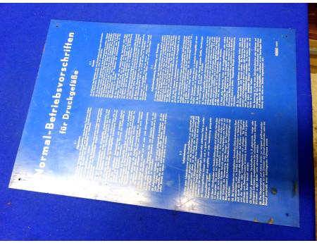 Vorschriften-Tafel Druckgefäße 30 x 42 cm (27742)