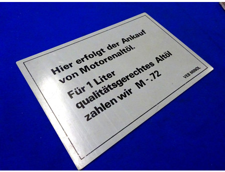 Minol Schild Öl-Ankauf 30 x 20 cm (27822)