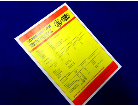 Schmierplan Moskwitsch 412 / 1500 Minol 1980 (27870)
