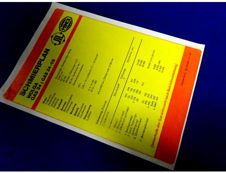 Schmierplan Wolg GAZ M24 Minol 1980 (27871)