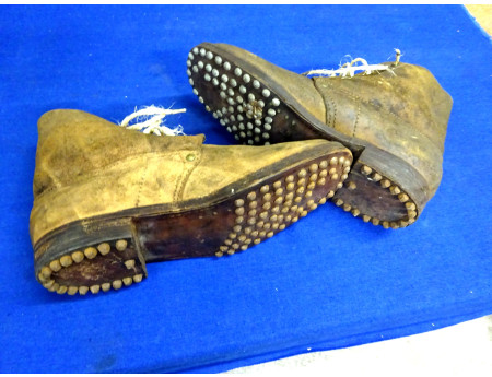 Leder Schnürstiefel Marschstiefel genagelt (28171)