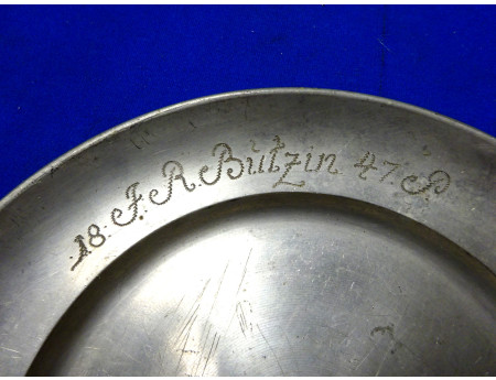 Zinnteller F.R.Butzin 1847 gepunzt 23 cm (28354)