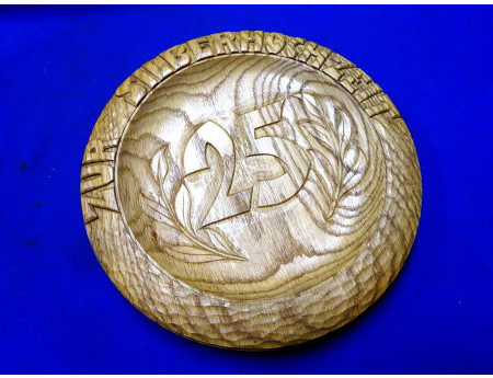 Holzteller "25" zur Silberhochzeit 25 cm DDR (28355)