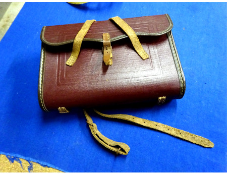 Schulranzen Leder 50er Jahre klein (28389)