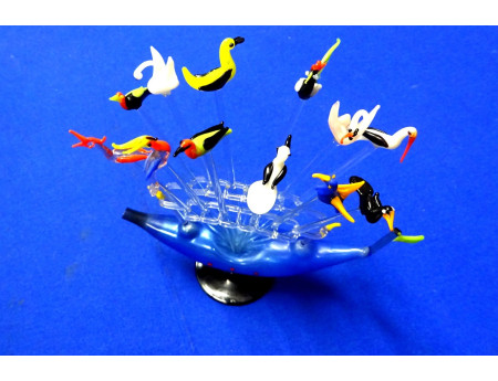 Bowlespieße Glaskunst DDR Lauscha vollständig (28397)