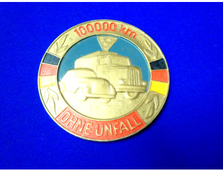 Plakette 115 mm Gold 100000 Km ohne Unfall (29022)
