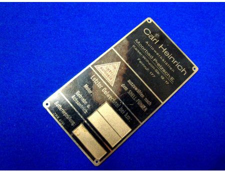Plakette blanco Carl Heinrich Autowerkstätten Pretzsch (28963)