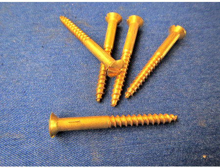Messing Holzschraube 6x54 mm Linsenkopf Schlitz 5 Stk. (24192)