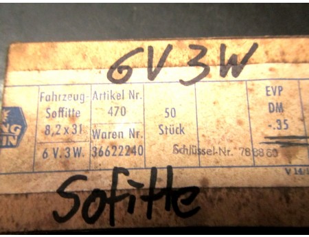 Langbein KG Soffitte 6V 3W Winker Kennzeichenleuchte 2 Stk. (C19166)