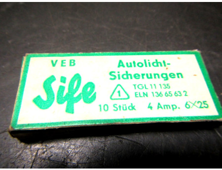 Sife Keramiksicherung 4 Ampere IFA DDR (19217)