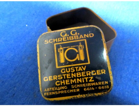 Gustav Gerstenberger Chemnitz Schreibband Blechdose (23064)