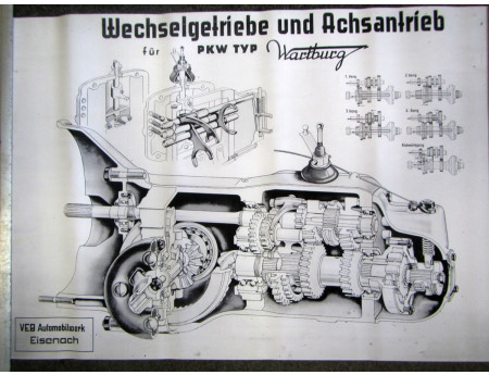 Lehrtafel Getriebe Differenzial Wartburg 900 (23344)