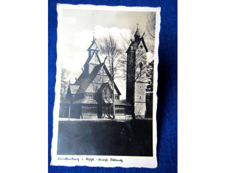 Ansichtskarte Hirschberg Riesengebirge AK Kirche Wang 1937 (23694)