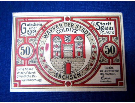 Notgeld Colditz 50 Pfennige 1921 (23705)