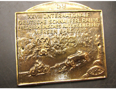 Messing Plakette 18. Schnauferl Rallye 1983 Opel Viersen (C20797)
