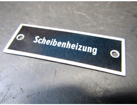 Schild "Scheibenheizung" Aluschild DDR (C18542)