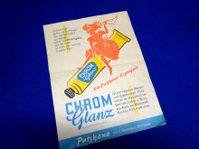 Reklame Werbeblatt A4 Chromglanz Putzhexe DDR (26744)