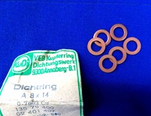 Dichtring Kupfer A 8x14 CU-Dichtung IFA DDR MZ 6 Stk. (24851)