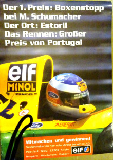 Plakat Poster M. Schumacher ELF Minol original (27077)