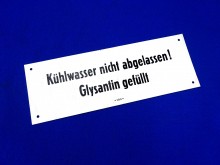 Schild Kühlwasser / Glysantin IFA DDR 75 x 210 mm (25418)