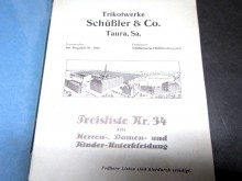 Trikotwerke Schüßler Taura 30er Jahre Preisliste 34 (C21611)