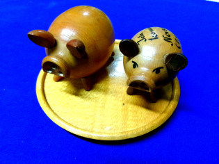Salz und Pfeffer Schwein Holz Handarbeit Erzgebirge (29076)