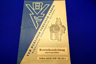 Betriebsanleitung + Teileliste BVF Vergaser NB22-1 (29201)