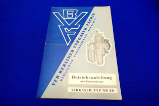 Betriebsanleitung + Teileliste BVF Vergaser NB20 (29202)