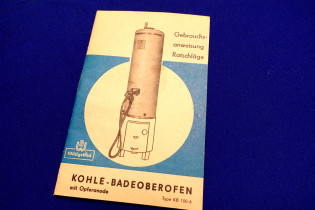 Kohle Badeofen Wittigsthal DDR Bedienanleitung 1981 (29377)